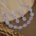 Load image into Gallery viewer, Upna American Diamond Choker Set-Baby Pink
