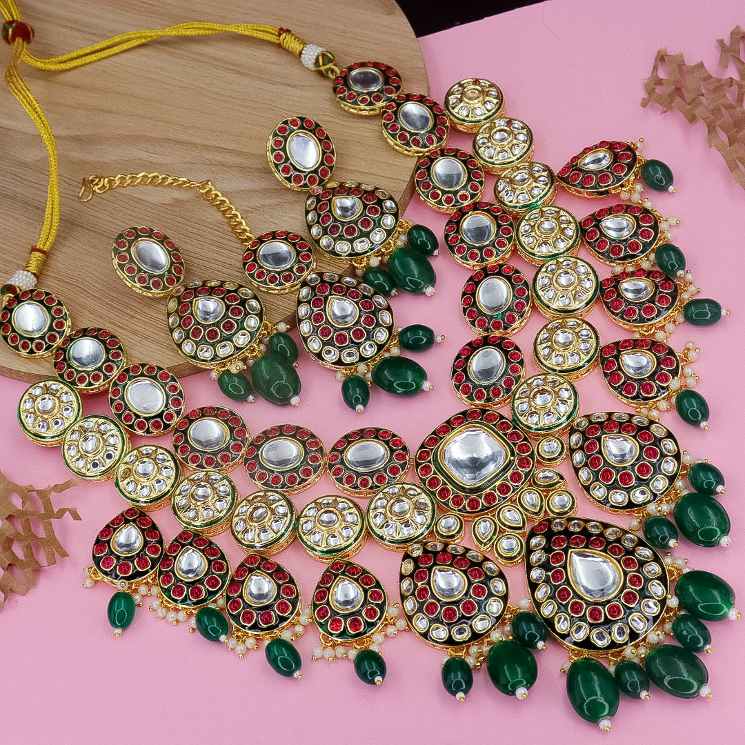 Mohini Premium Long Polki Semi Bridal Necklace