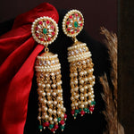 Load image into Gallery viewer, Roshan Jhumka With Pearl Latkan
