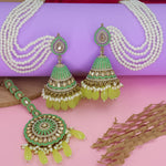 Load image into Gallery viewer, Farhana Jhumka With Moti Statement Kanchain
