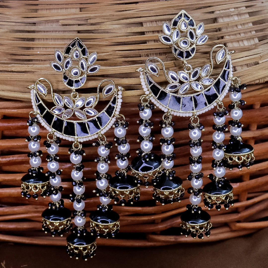 Neha Kundan Chandbali With Pearl Latkans