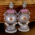 Load image into Gallery viewer, Shilpa Statement  Premium Brass Jhumka With Meenakari
