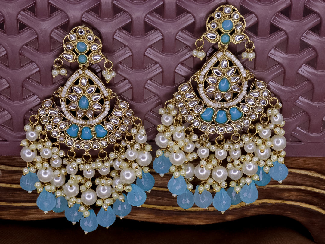 Nuzhat Chandbali- Light Blue