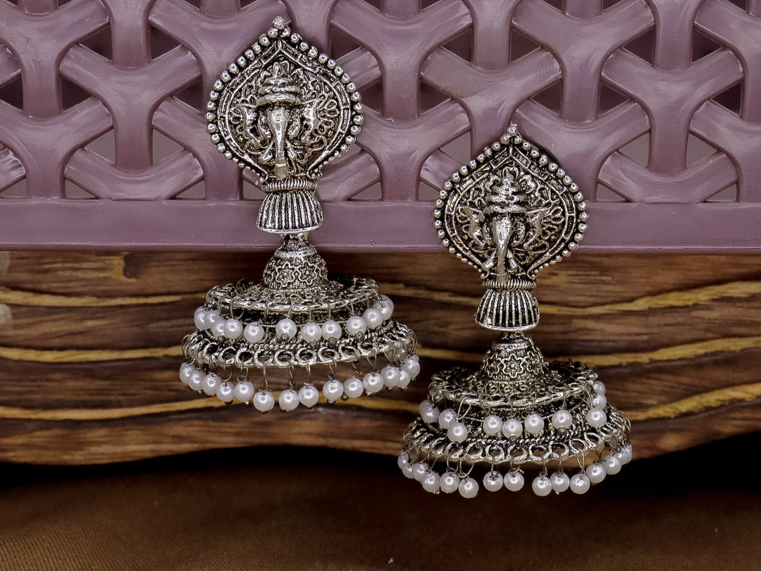 Ganeshji German Silver Jhumka