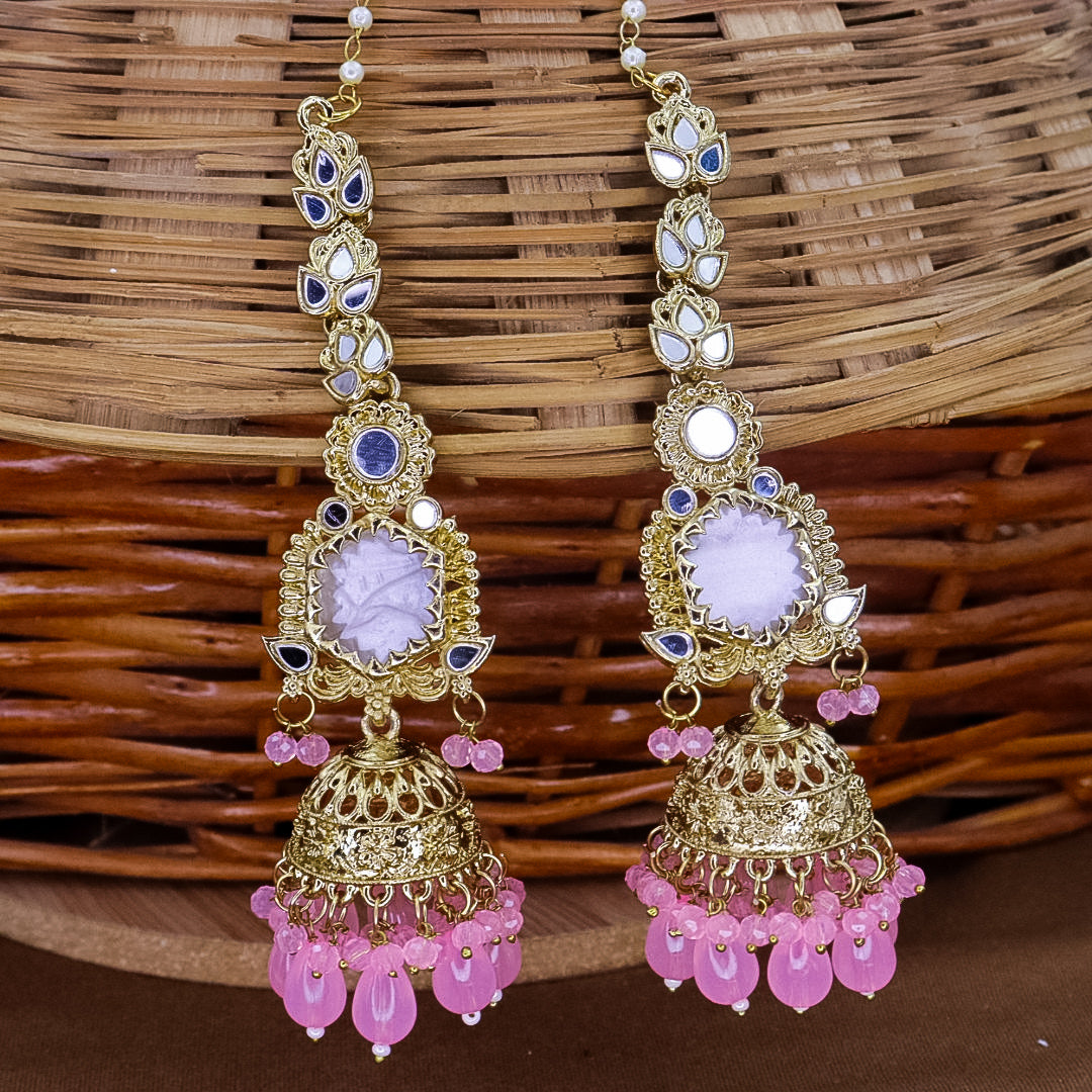 Swati MOP jhumka With long Kaanchain