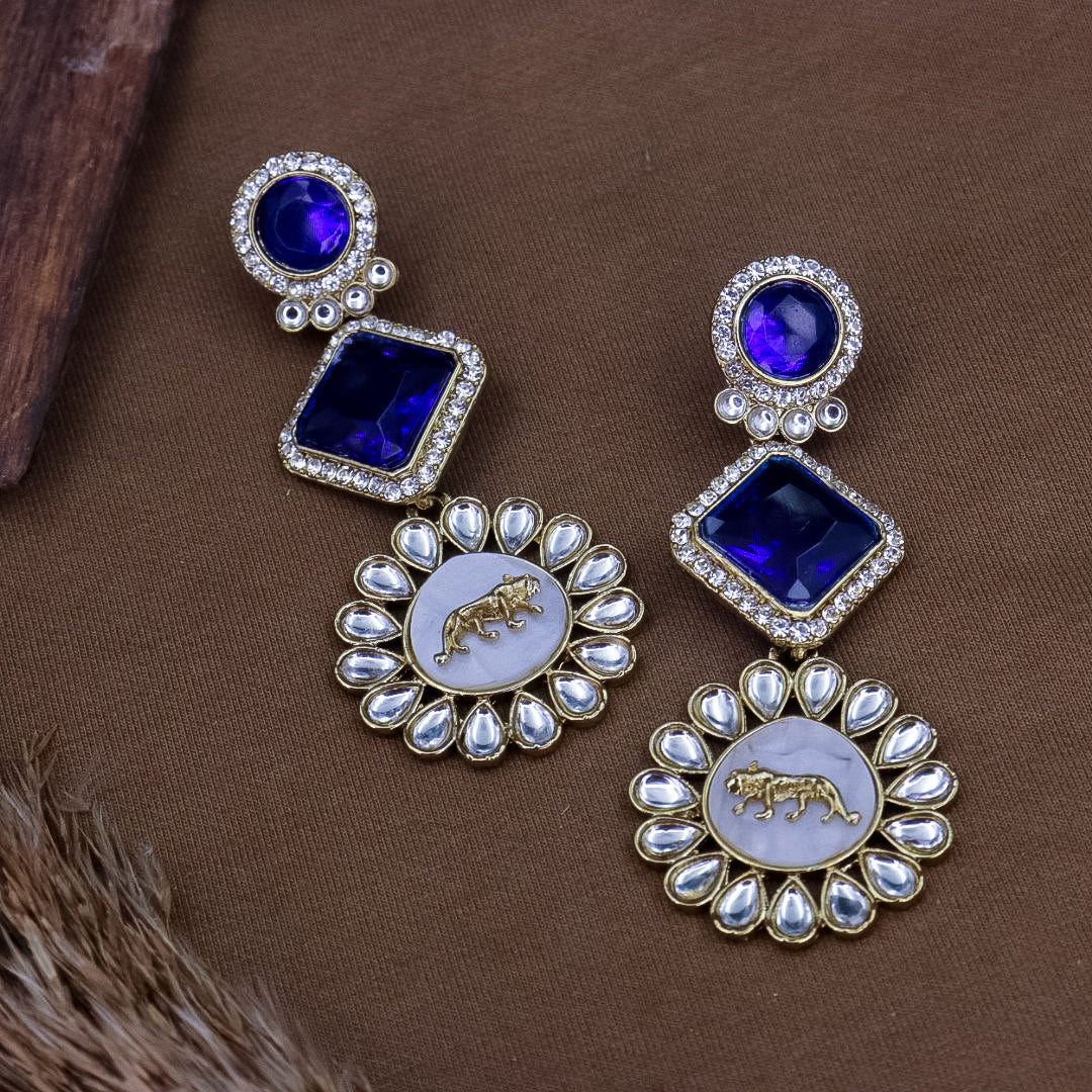 Johnna Sabya Designer Earrings - Royal Blue