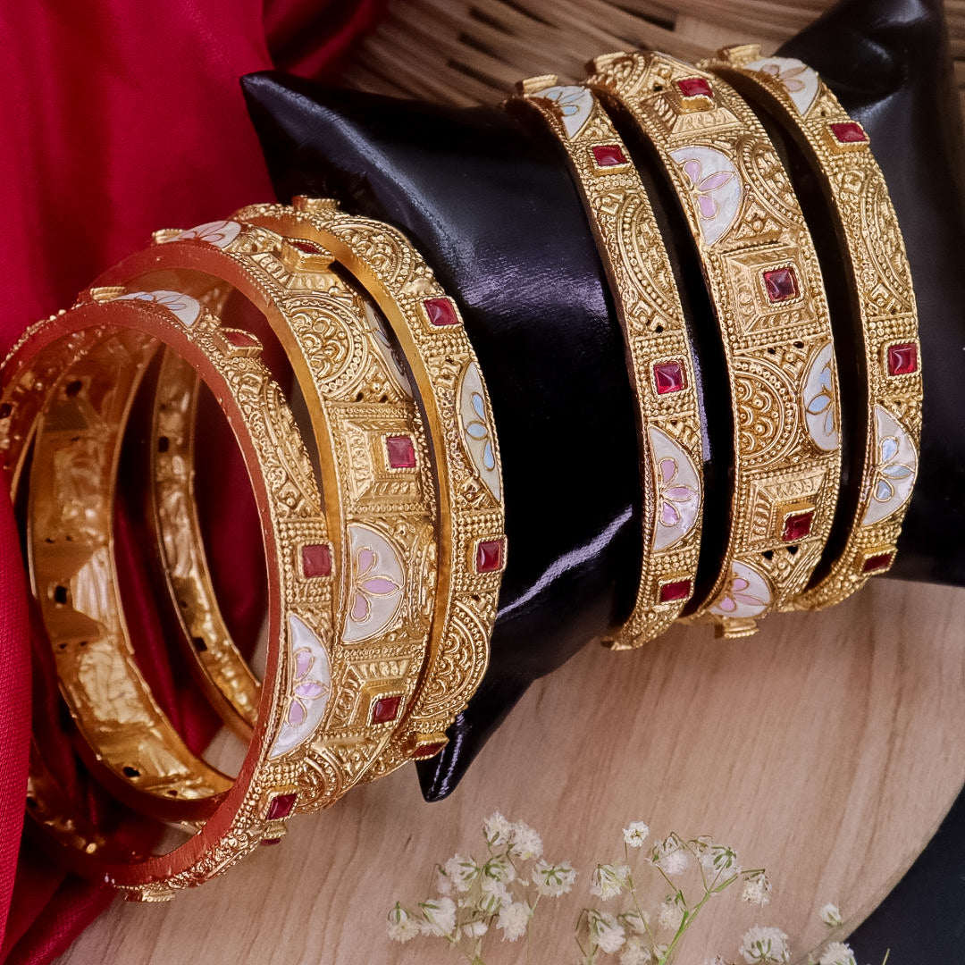 Reepal Rajwadi Copper Bangles (6 Bangles)