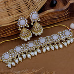 Load image into Gallery viewer, Suhila Kundan Set With Jhumka - White
