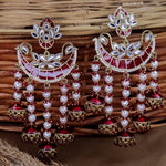 Load image into Gallery viewer, Neha Kundan Chandbali With Pearl Latkans
