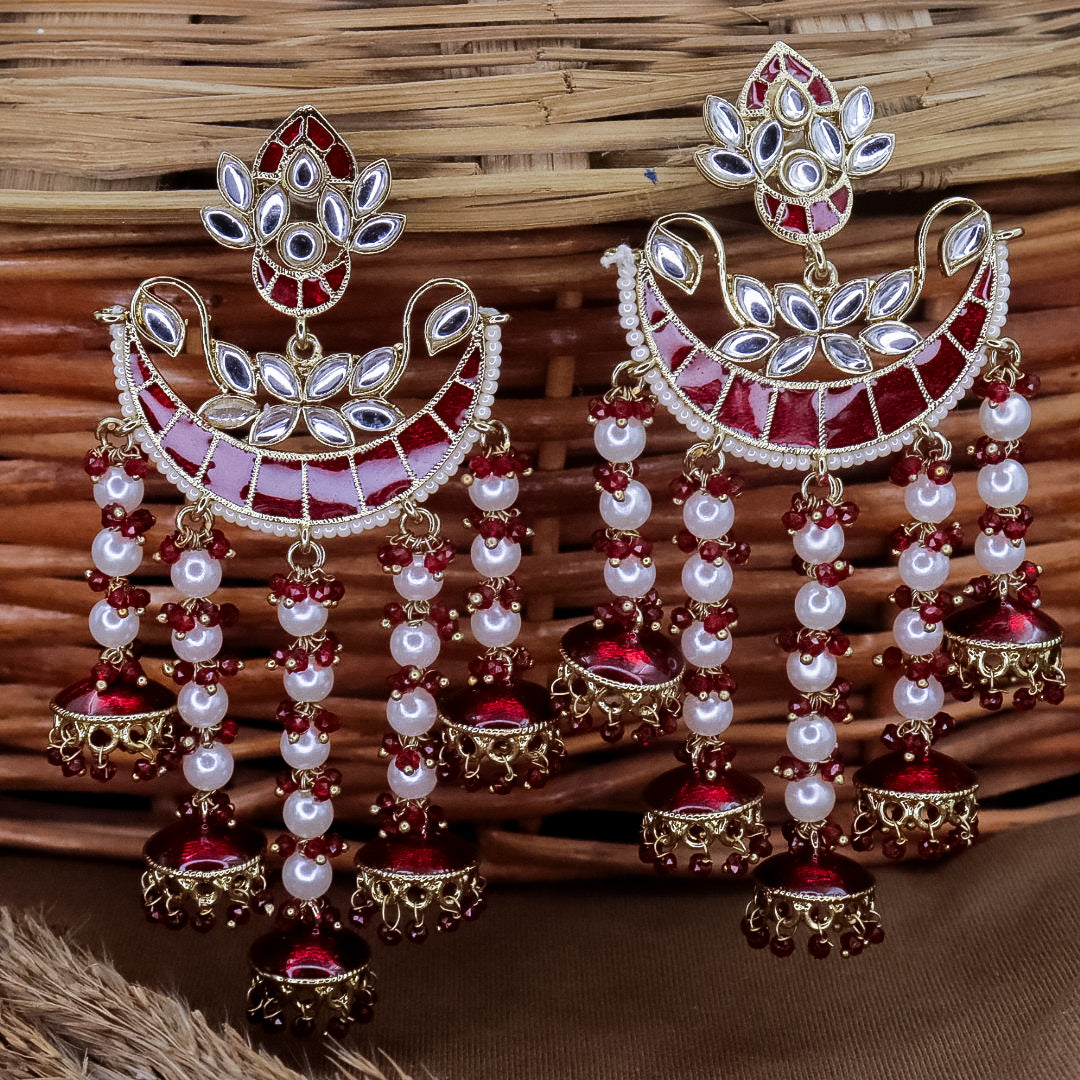 Neha Kundan Chandbali With Pearl Latkans