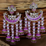 Load image into Gallery viewer, Neha Kundan Chandbali With Pearl Latkans
