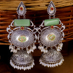 Load image into Gallery viewer, Shilpa Statement  Premium Brass Jhumka With Meenakari
