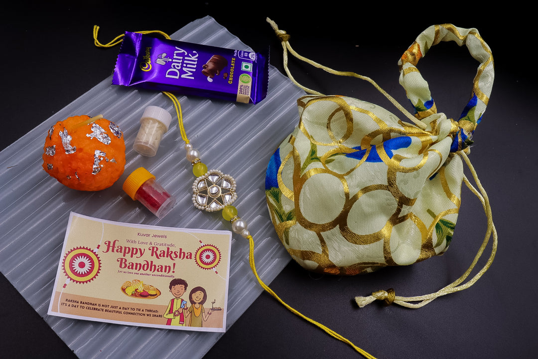 Kundan Rakhi Combo