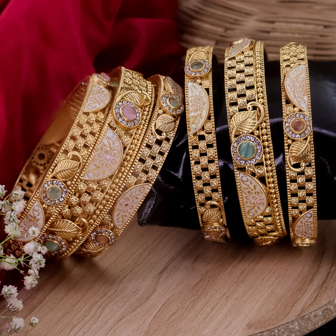 Romini Rajwadi Copper Bangles (6 Bangles)