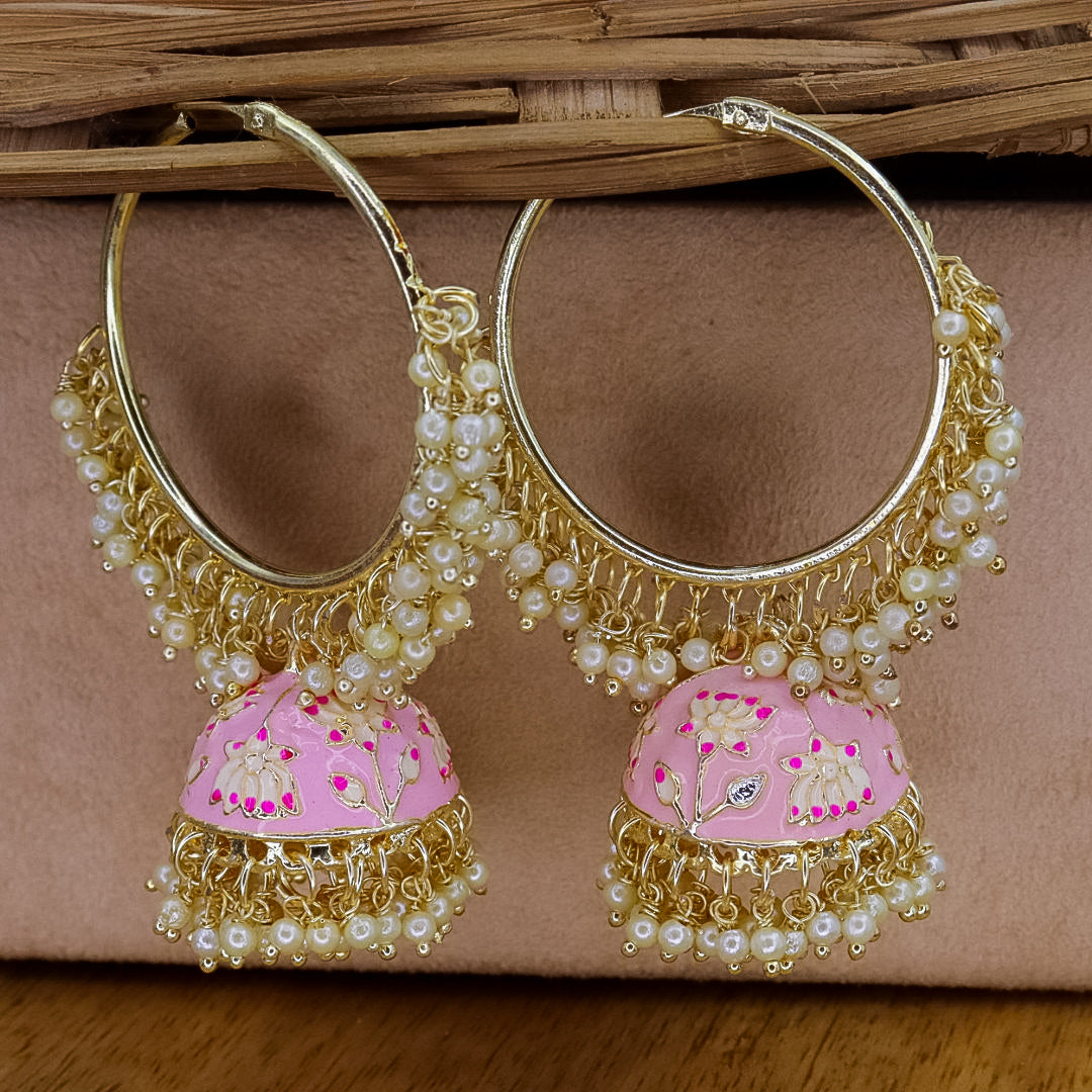 Meenakari Hoop Jumkis