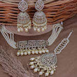 Load image into Gallery viewer, Sara Ali Inspired Reverse AD Choker Set With Earrings &amp; Teeka
