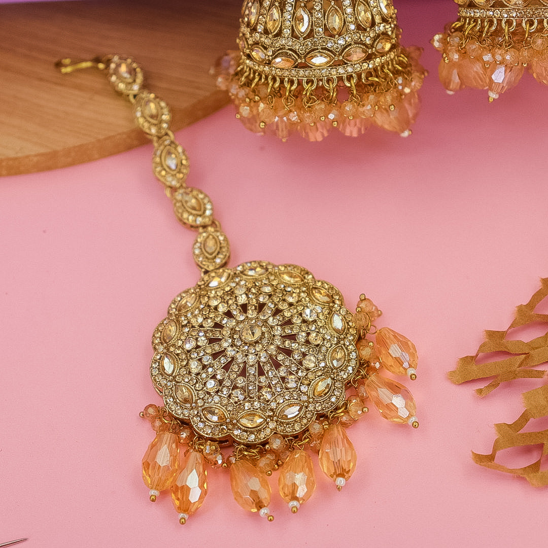 Viruna Reverse AD Jhumka With Kaanchain & Teeka