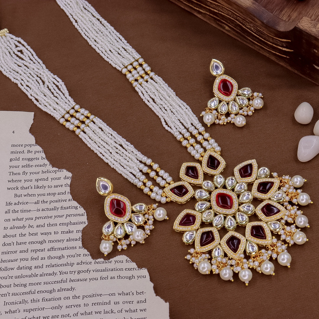 Jigna Long Kundan Set