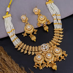 Load image into Gallery viewer, Pallavi Copper Ethnic Choker With Earrings - White
