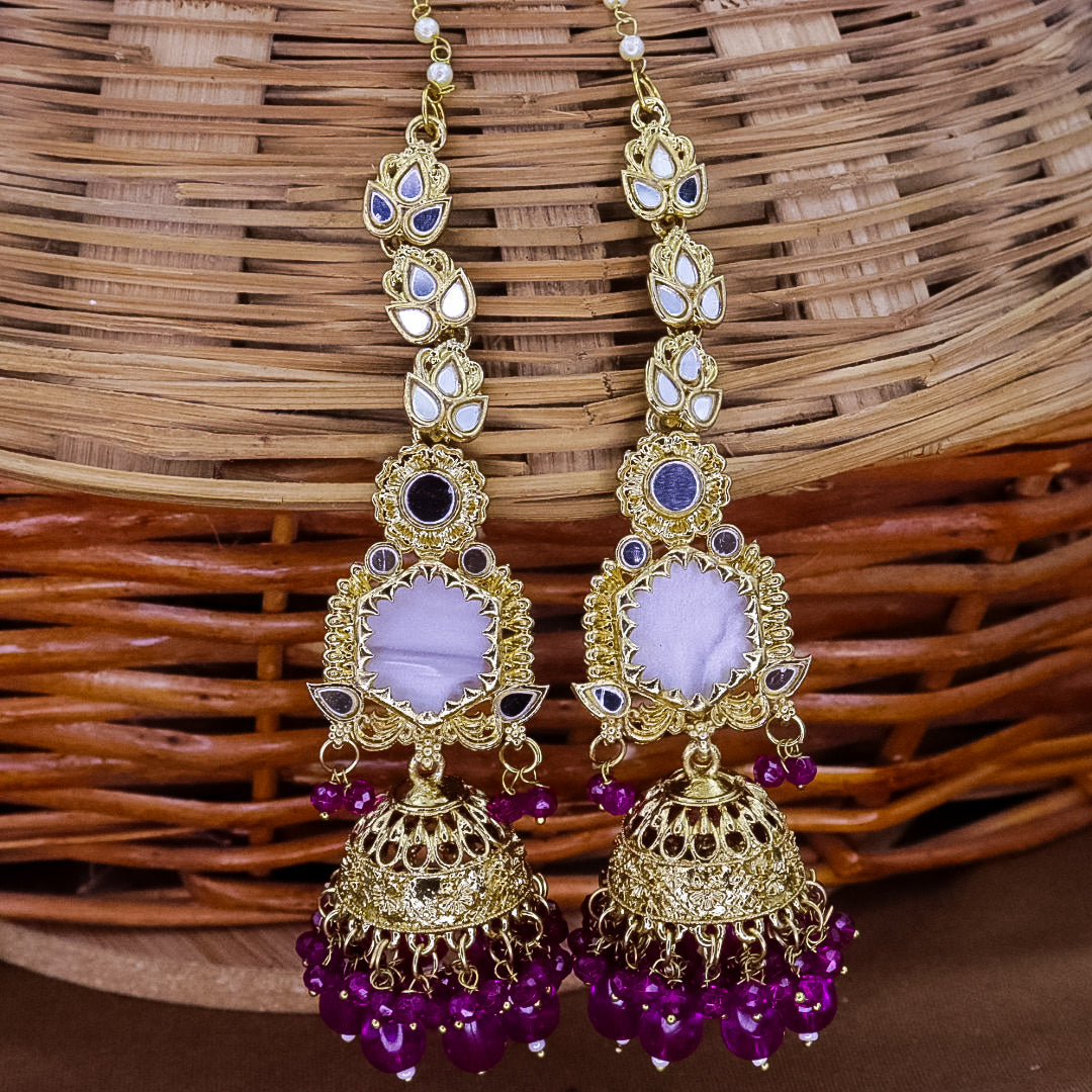 Swati MOP jhumka With long Kaanchain