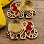 Load image into Gallery viewer, Red Elephant Candle Holder - 2 Pcs
