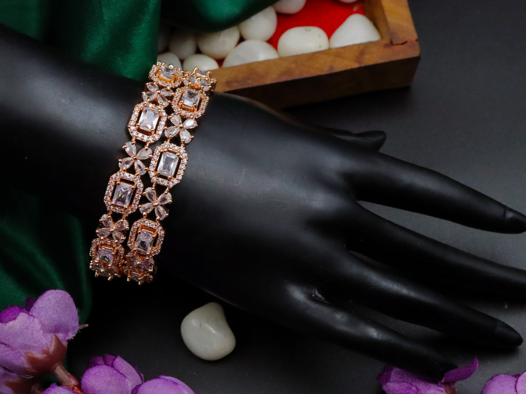 Rosegold - Yashvi American Diamond Bangle