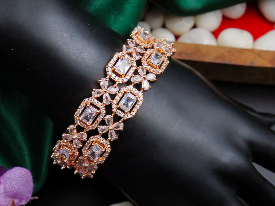 Rosegold - Yashvi American Diamond Bangle