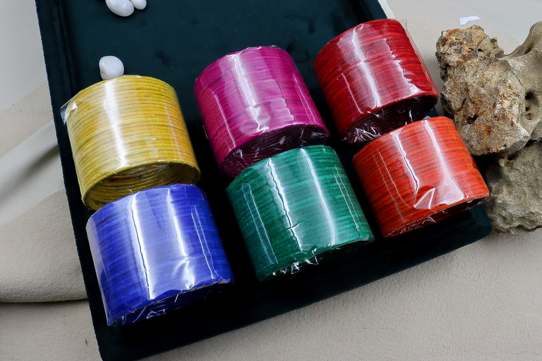 6 Colour Velvet Bangles Set