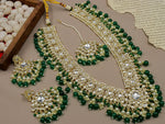 Load image into Gallery viewer, Alveera Long Kundan Necklace - Dark Green
