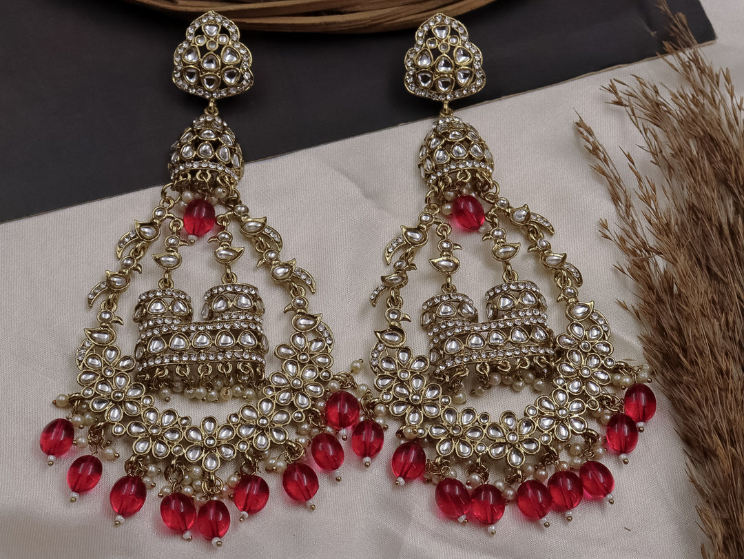 Jhoomar Long Kundan Chandbali