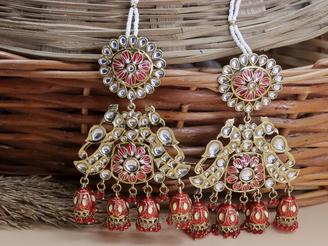 Nancy Meenakari 4 Jhumki Earrings With Kaanchain