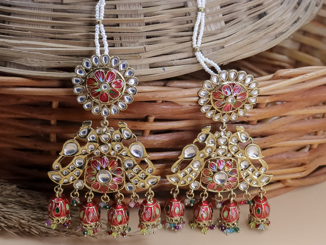 Nancy Meenakari 4 Jhumki Earrings With Kaanchain