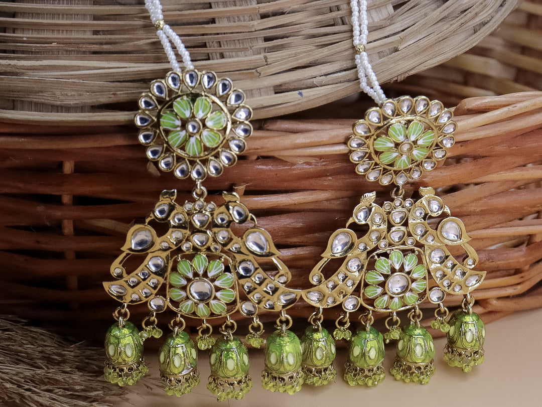 Nancy Meenakari 4 Jhumki Earrings With Kaanchain