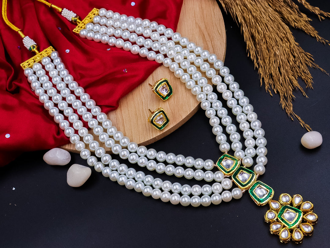 Ashpreet Pearl Long Kundan Set