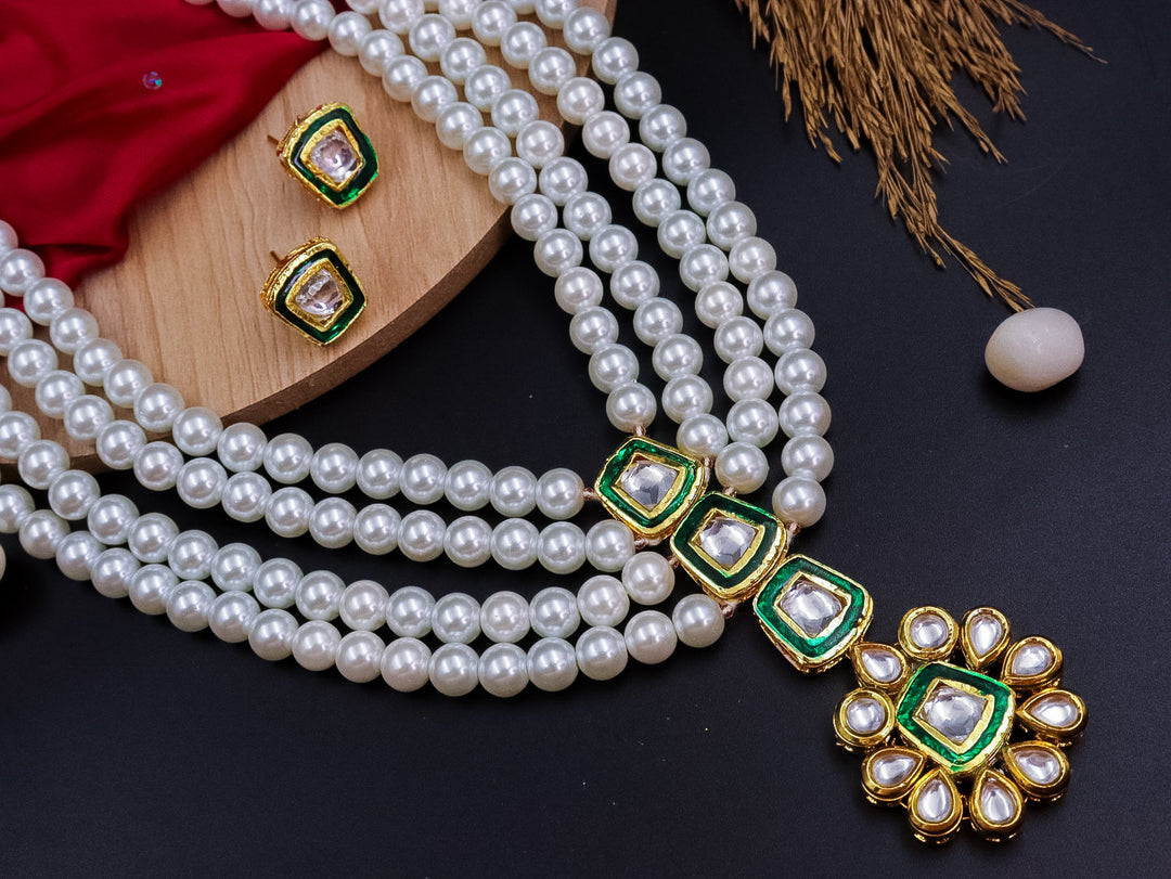 Ashpreet Pearl Long Kundan Set