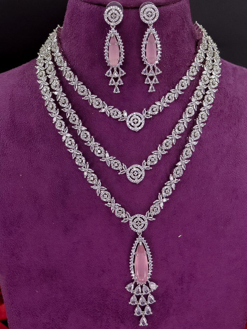 Mishri 3 Layered American Diamond Choker Set