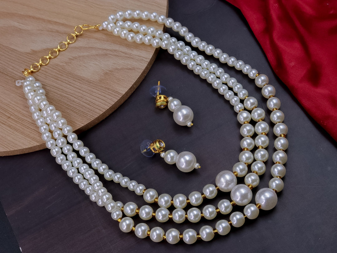 Hanshi Pearl 3 Layer Necklace