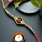 Load image into Gallery viewer, Rudraksh Katli Shape Rakhi
