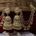 Load image into Gallery viewer, Mandavi Statement Earring With 3 Layer Kaanchain
