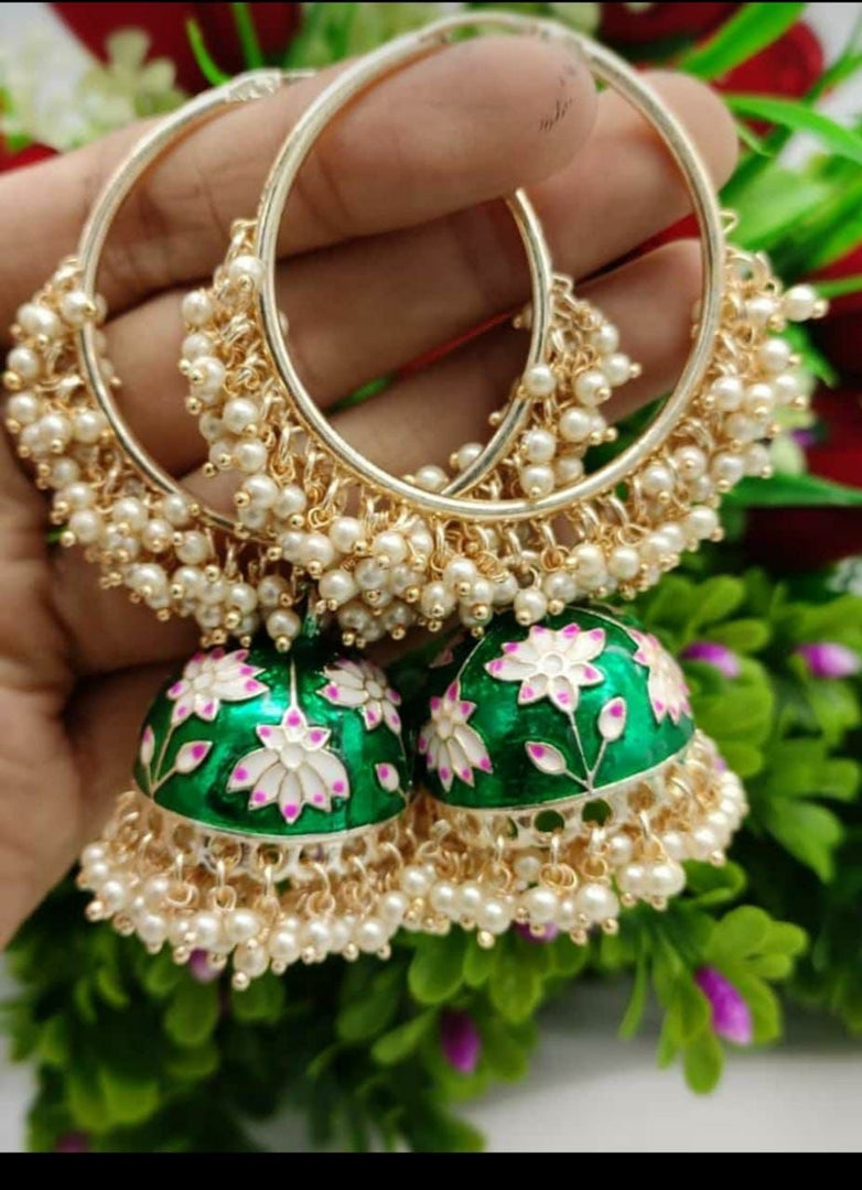 Meenakari Hoop Jumkis