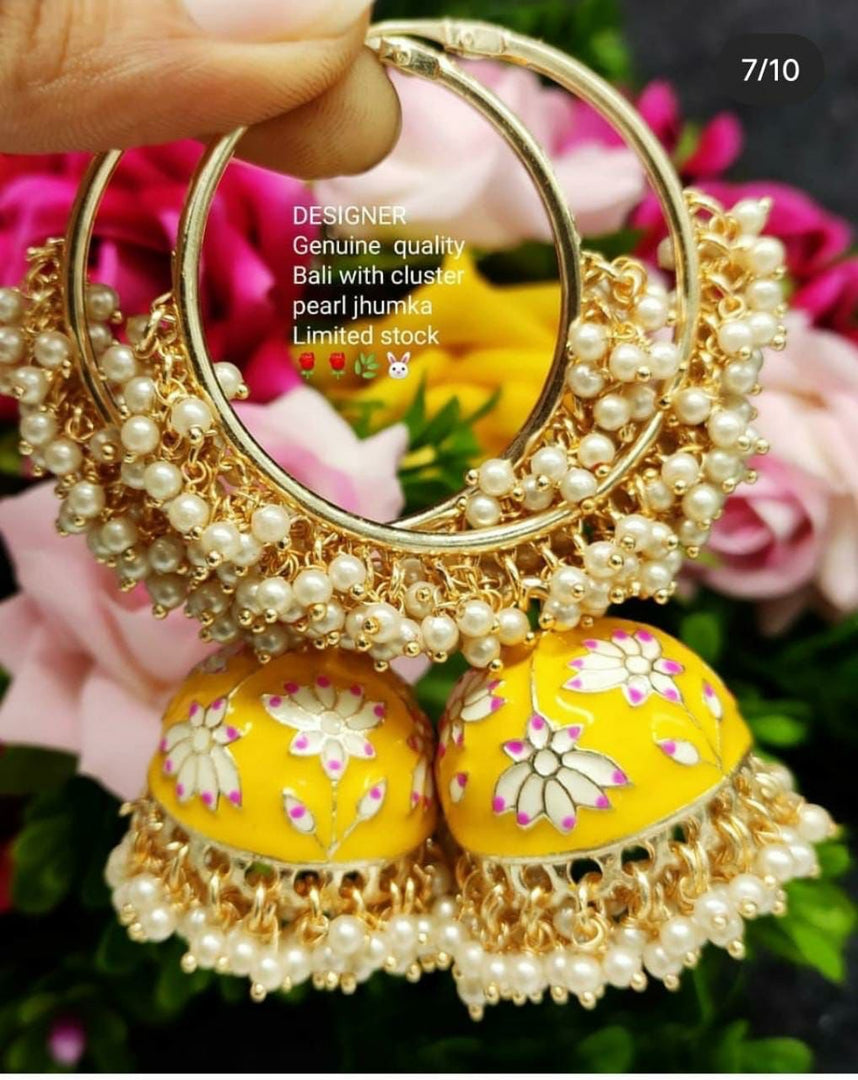 Meenakari Hoop Jumkis