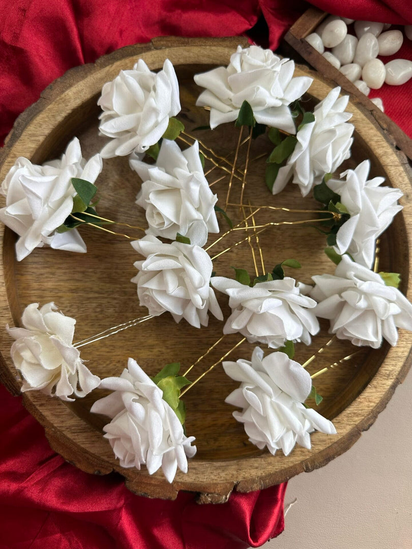 White Rose Hair Pin (1 Pin)