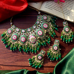 Load image into Gallery viewer, Simar Meenakari Choker - Dark Green
