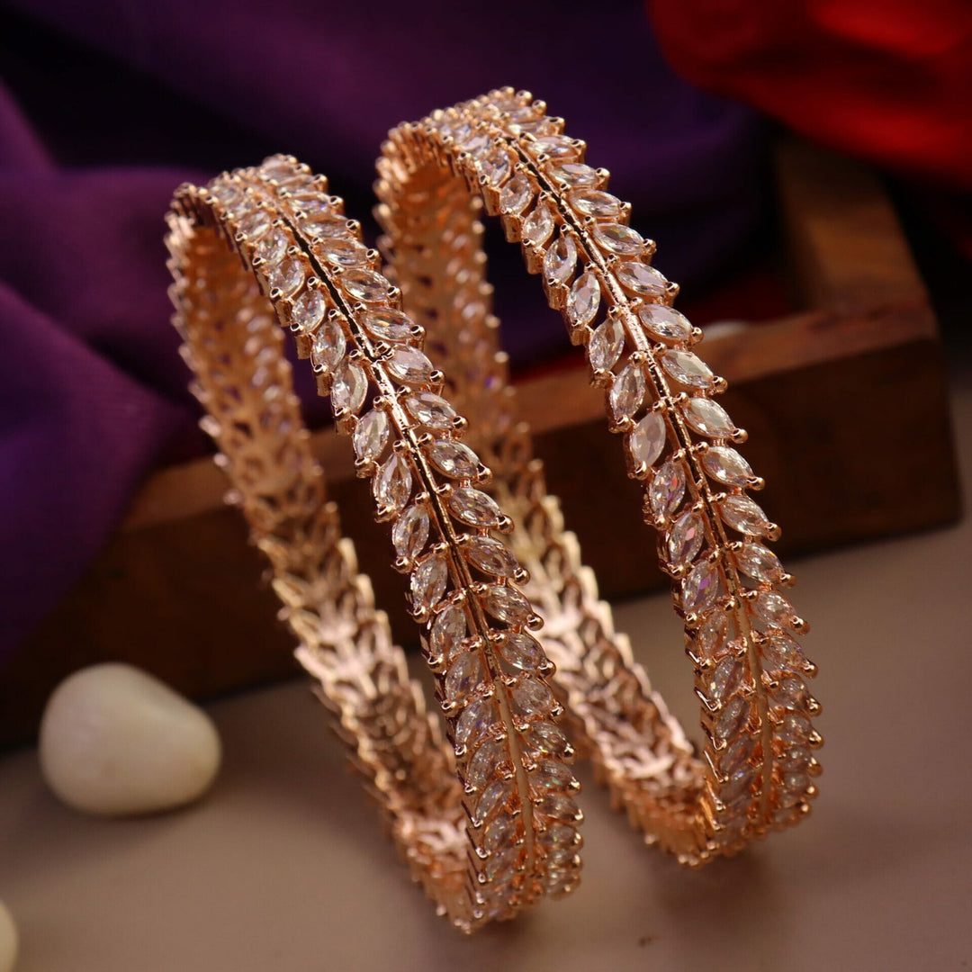 Naina Rosegold AD Bangles