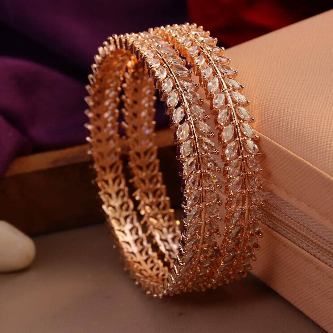 Naina Rosegold AD Bangles