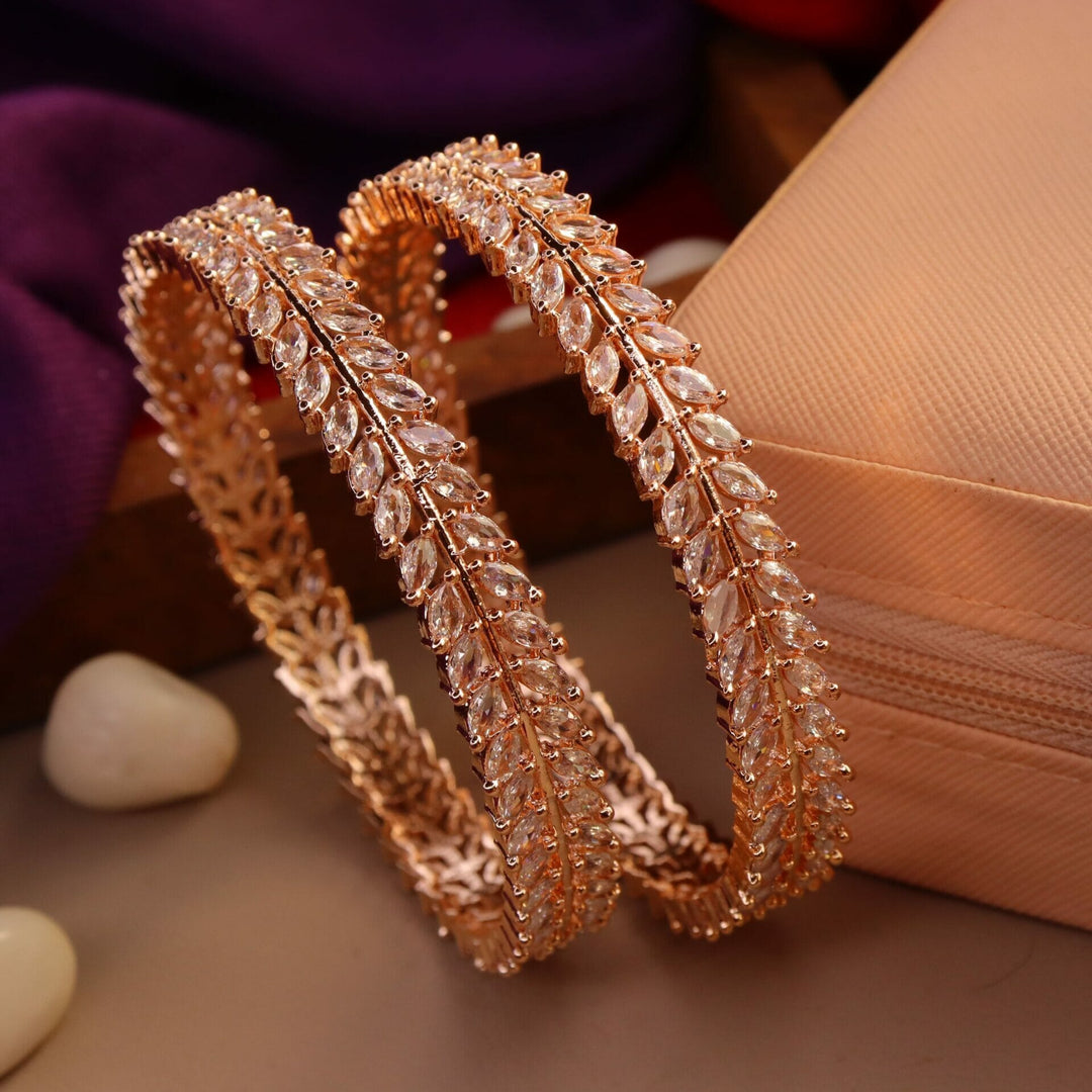 Naina Rosegold AD Bangles