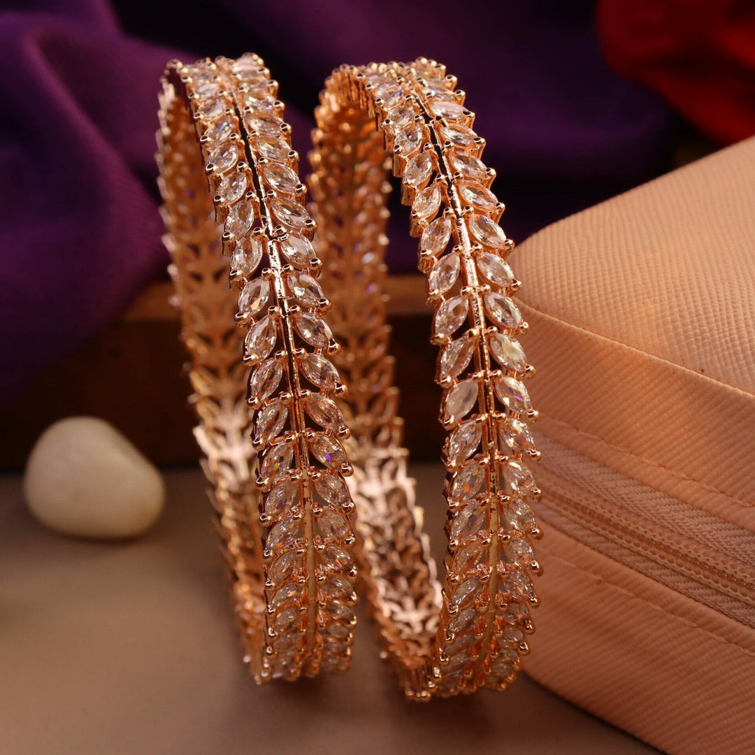 Naina Rosegold AD Bangles