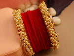 Load image into Gallery viewer, Flora Bajri Velvet Bangles (Pair)
