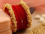 Load image into Gallery viewer, Flora Bajri Velvet Bangles (Pair)
