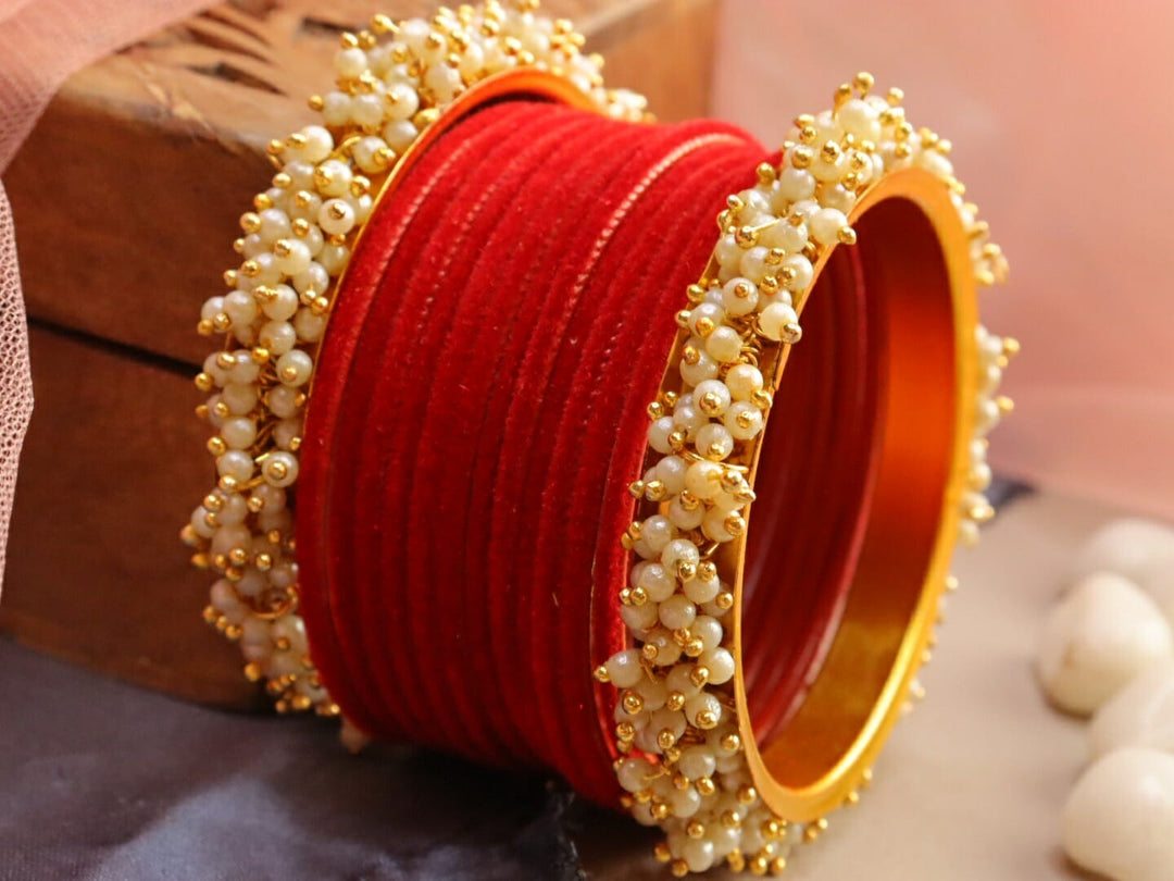 Flora Bajri Velvet Bangles (Pair)